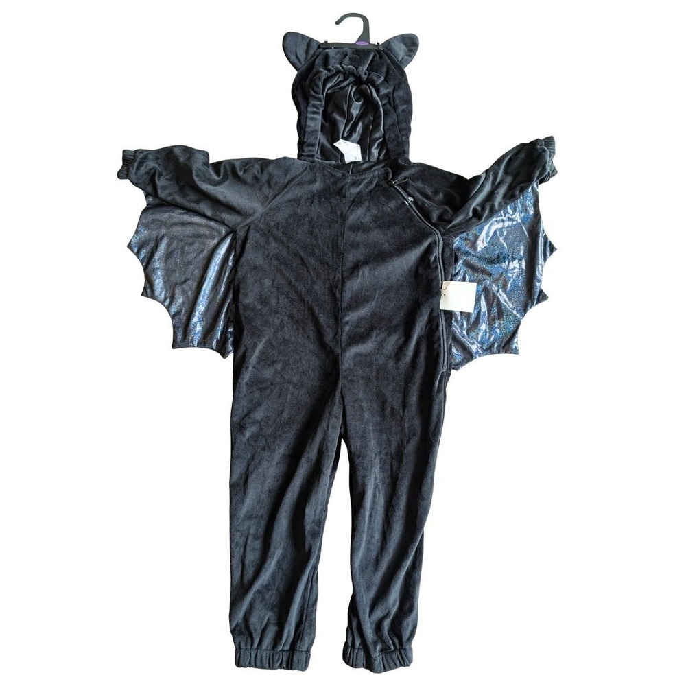NWT Target Toddler Bat Costume 2T 3T Black Iridescent Wings Hood Halloween